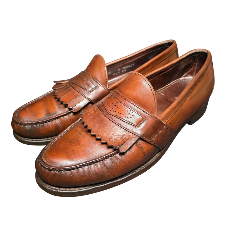 Allen Edmonds Huntington Mens 12 B Brown Leather Kiltie Penny Loafers 42054